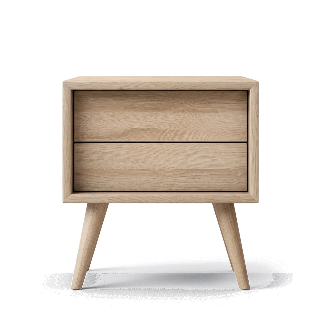 Natural light oak nightstand for bedroom