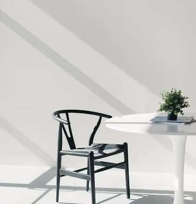 Minimalist Wishbone Chair by Sunlit Wall