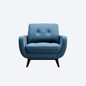 Velvet Blue Accent Armchair — view 1