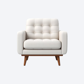 White Fabric Accent Chair — view 1